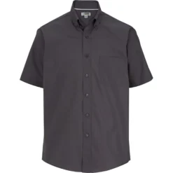 Edwards Men's Short Sleeve Lightweight Button Down Collar Poplin Shirt