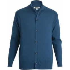 CLEARANCE Edwards Unisex Rib Collar Button-Front Cardigan With Pockets