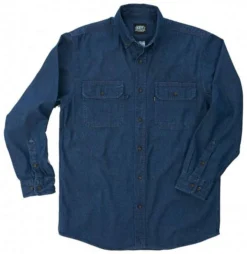 Key Button Denim Shirt, Long Sleeve