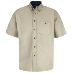 Red Kap Men's Cotton Contrast Short Sleeve Dress Shirt