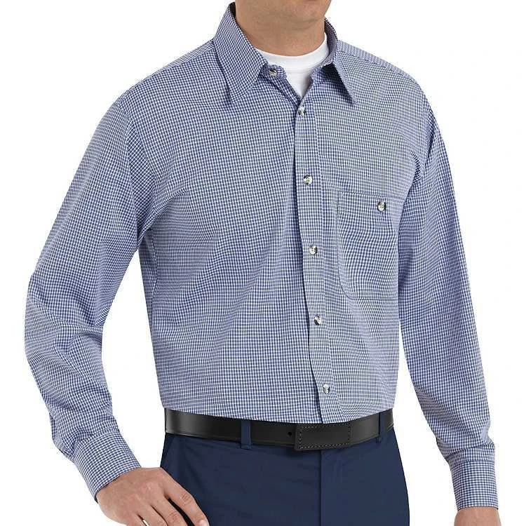Red Kap Men's Mini-Plaid Long Sleeve Uniform Shirt 1 Red Kap Men's Mini-Plaid Long Sleeve Uniform Shirt