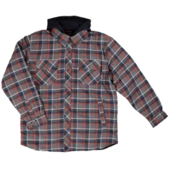 Tough Duck Fooler Front Quilt Lined Flannel Hooded Shirt
